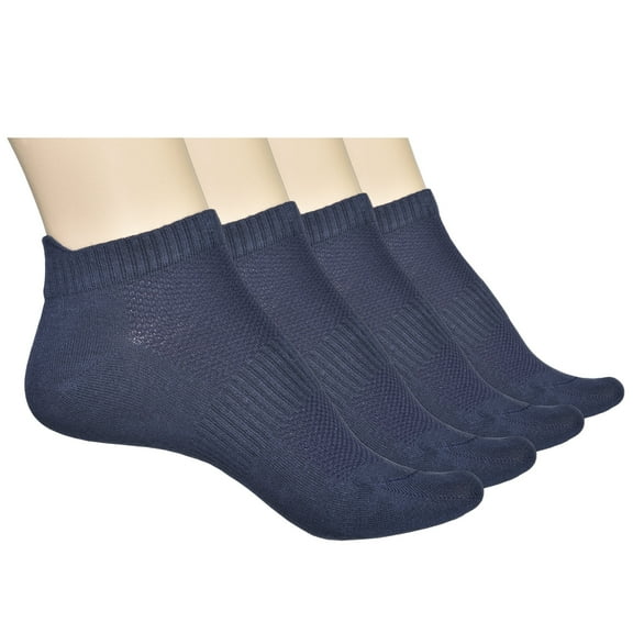 ELYFER Unisex Thin Bamboo Fiber Ankle Socks 4 Pairs - Seamless Toe, Lightweight, Comfortable, Breathable Low Cut Athletic Sports Socks for Men and Women