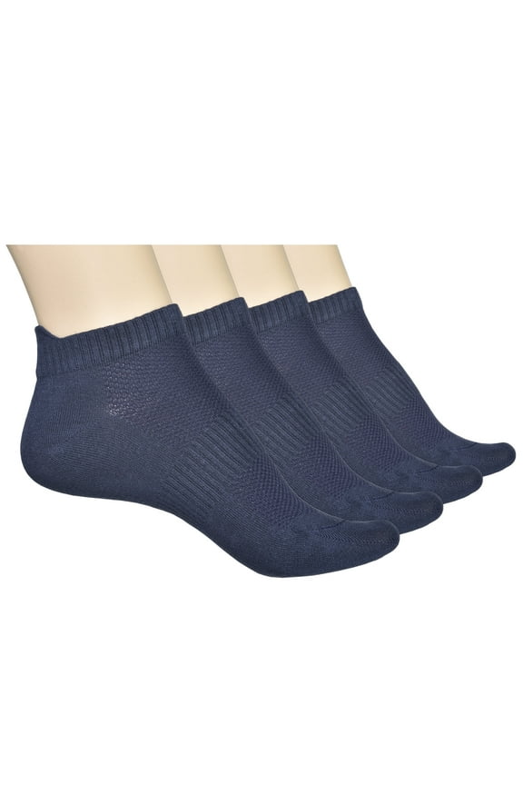 Unisex Thin Bamboo Fiber Ankle Socks 4 Pairs - Seamless Toe, Lightweight, Comfortable, Breathable Low Cut Athletic Sports Socks for Men and Women