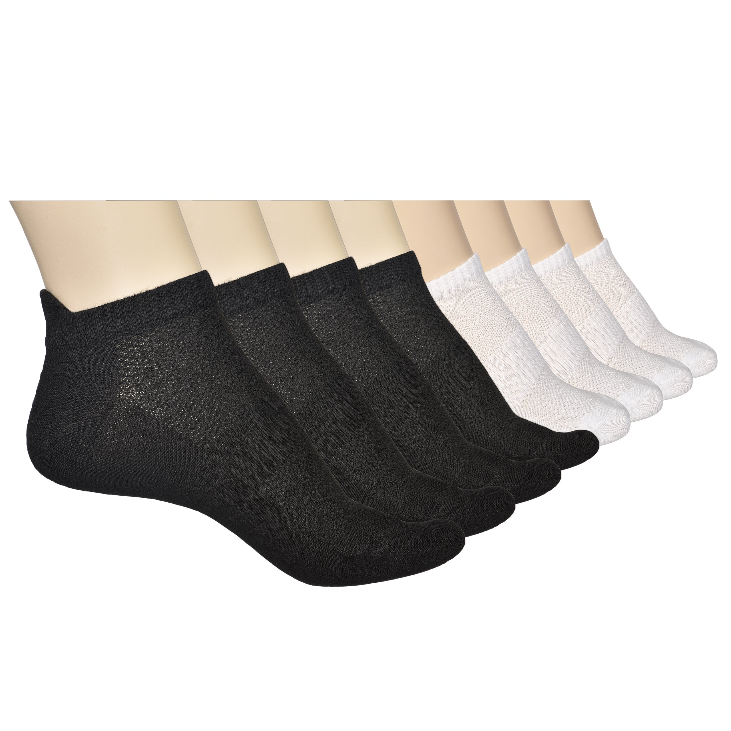 ELYFER Unisex Thin Bamboo Fiber Ankle Socks 8 Pairs - Seamless Toe, Lightweight, Comfortable, Breathable Low Cut Athletic Sports Socks for Men and Women