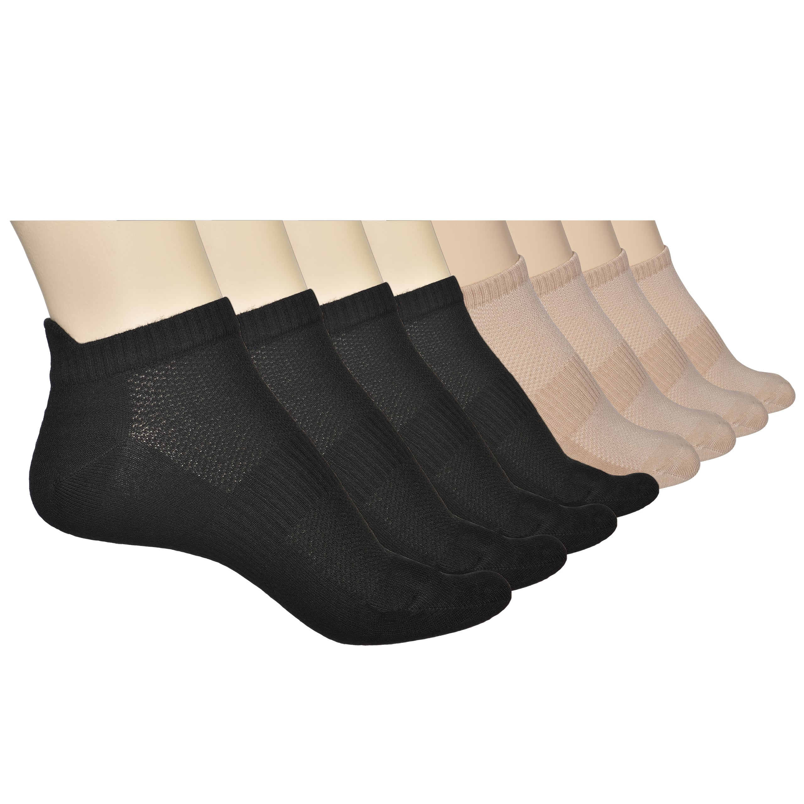 ELYFER Unisex Thin Bamboo Fiber Ankle Socks 8 Pairs - Seamless Toe, Lightweight, Comfortable, Breathable Low Cut Athletic Sports Socks for Men and Women