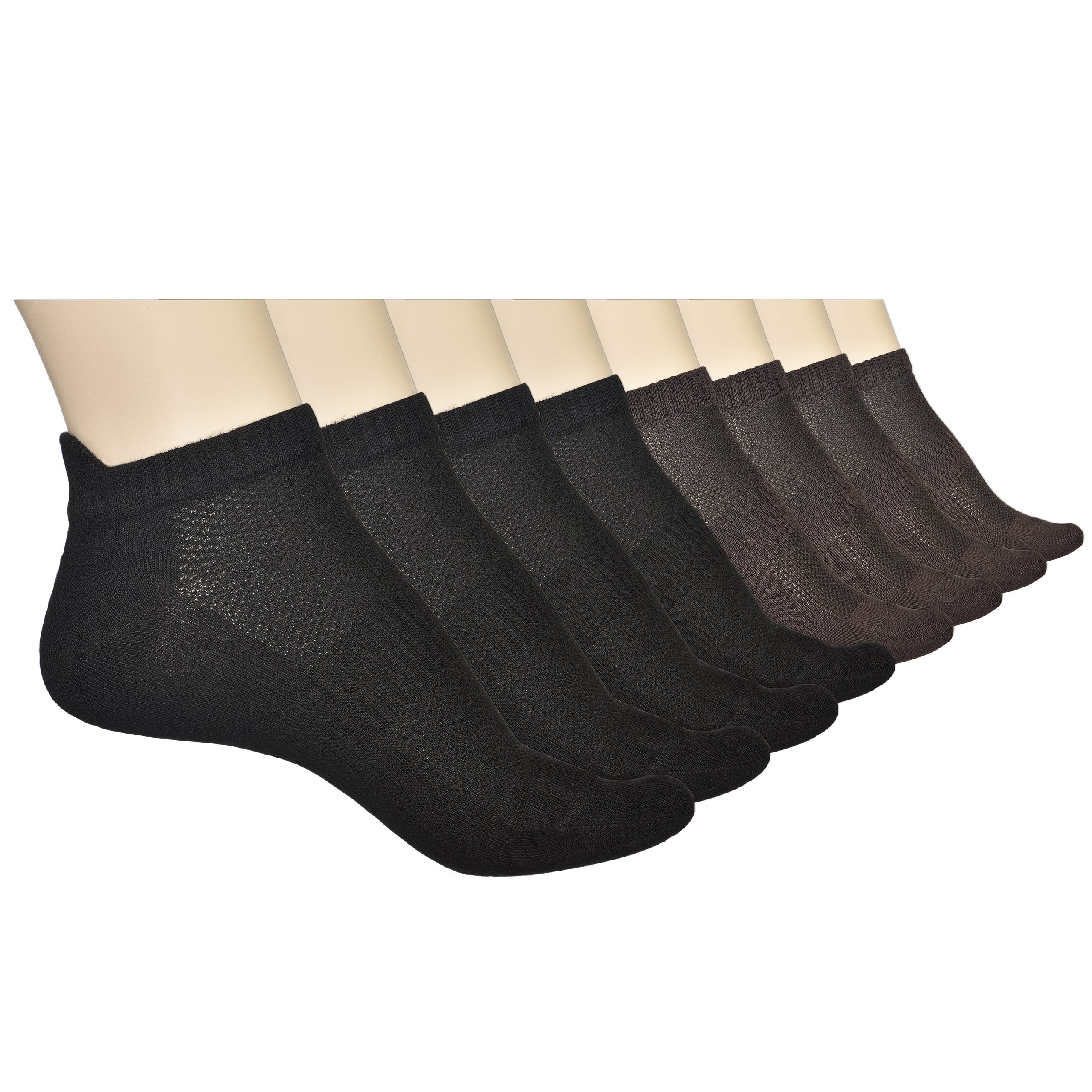 ELYFER Unisex Thin Bamboo Fiber Ankle Socks 8 Pairs - Seamless Toe, Lightweight, Comfortable, Breathable Low Cut Athletic Sports Socks for Men and Women