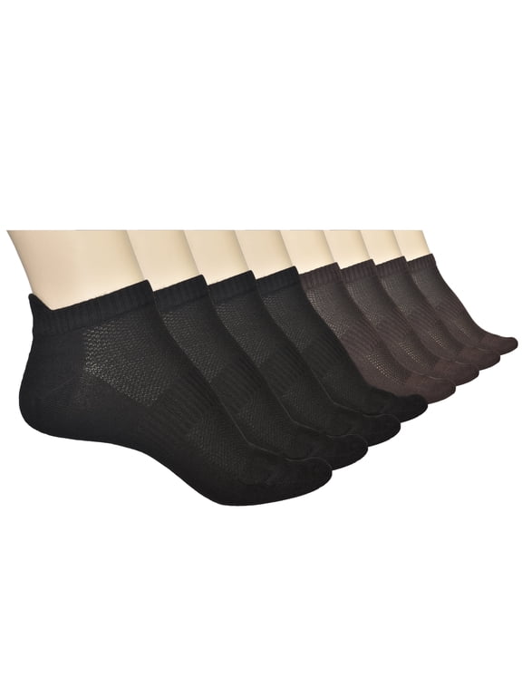 Unisex Thin Bamboo Fiber Ankle Socks 8 Pairs - Seamless Toe, Lightweight, Comfortable, Breathable Low Cut Athletic Sports Socks for Men and Women