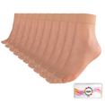 thumbnail image 1 of ELYFER Women's Ankle High Nylon Sheer Socks Silky Elastic Stockings - 10 Pairs in Gift Box, 1 of 14