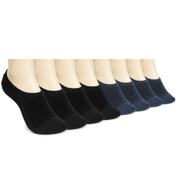 ELYFER Women's Ultra Soft Bamboo No Show Liner Socks - 8 Pairs in Gift Box - Low Cut Non-Slip Invisible Athletic Casual Breathable Lightweight Cool Comfort Performance Socks for Women