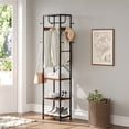 thumbnail image 1 of ELYKEN 71" Coat Rack, Metal Frame 3 Shelves 12 Hooks 1 Pack, Rustic Brown, 1 of 11