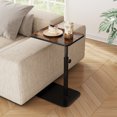 thumbnail image 1 of ELYKEN C Shaped TV Tray Table 1 Pack Adjustable 33in, Rustic Brown, 1 of 12