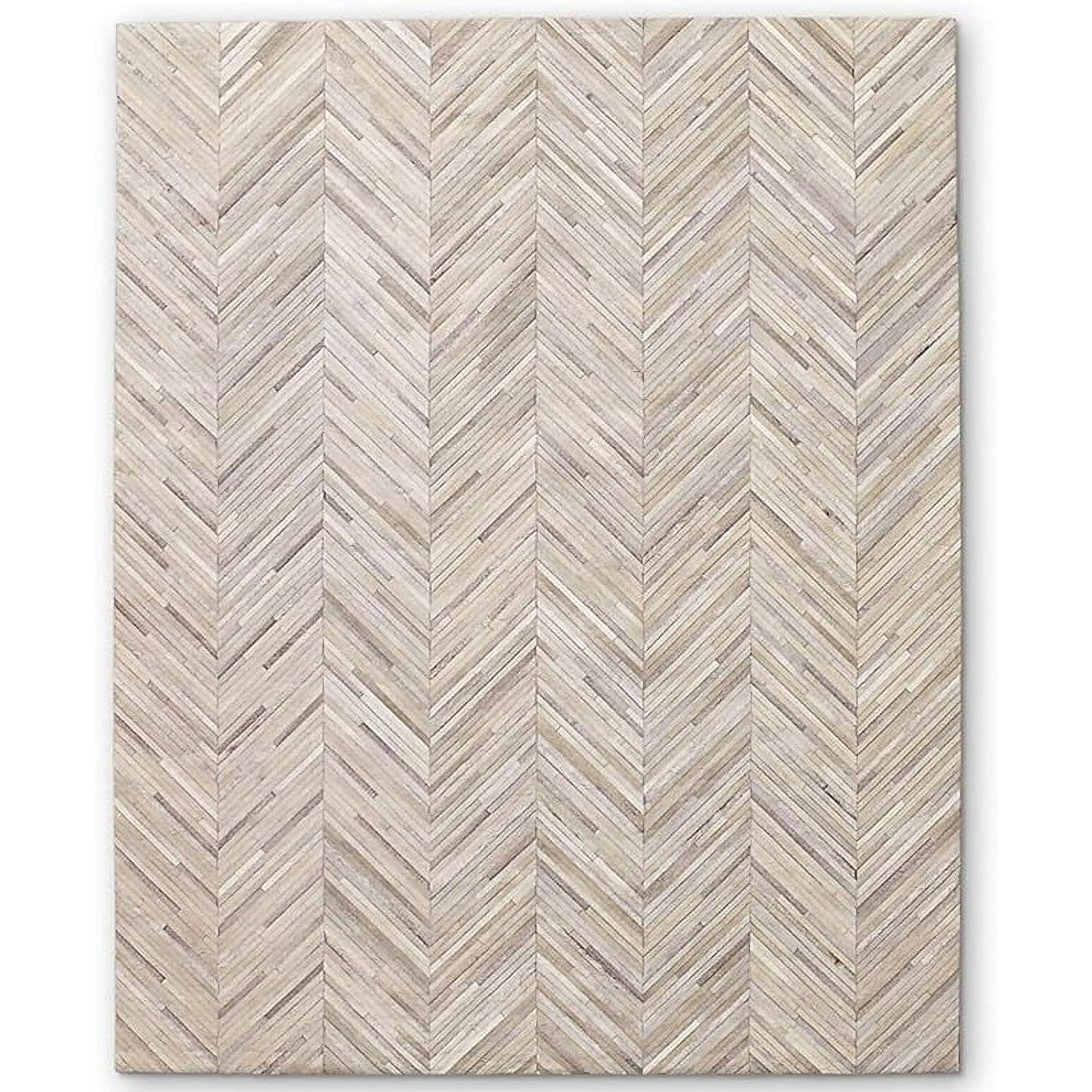 ELYSSIA DECOR HOME Premium Genuine Leather Zig Zag Design Area Rug ...