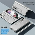 thumbnail image 1 of ELehold Rugged Case for Samsung Galaxy Z Fold 3 7.6 inch Hard PC Soft TPU with Magnetic Hinge Protection Folding Hidden Kickstand Shockproof Full Body Protection, Silver, 1 of 10