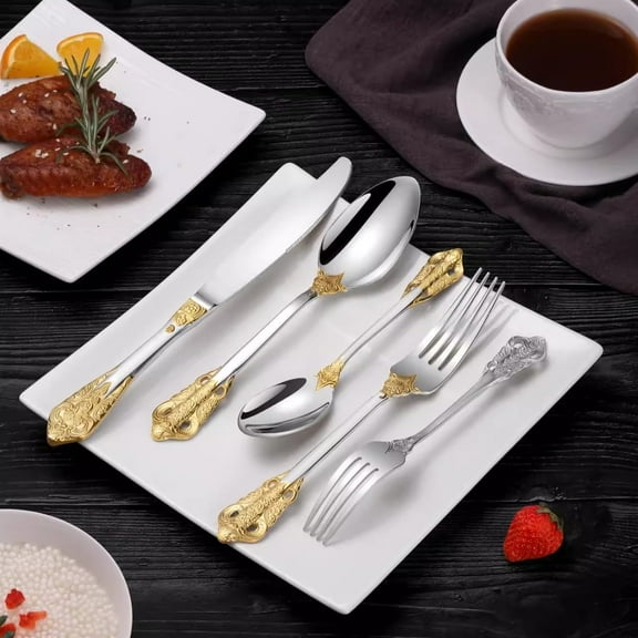 ELiTA ESSENTIALS 20-Piece Luxury Royal Stainless Steel Flatware Sets