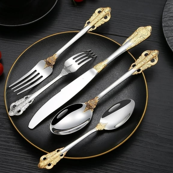ELiTA ESSENTIALS Royal 30-Piece Luxury 304 Stainless Steel Flatware Sets