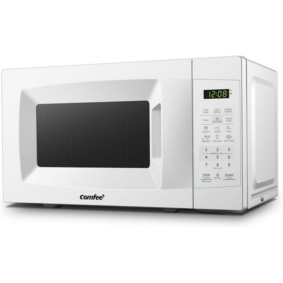 EM720CPL-PM Countertop Microwave Oven with Sound On/Off, ECO Mode and Easy One-Touch Buttons, 0.7 Cu Ft/700W, Pearl White