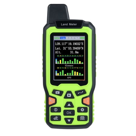EM90 Mini Portable High Precision Handheld GPS Navigation Track Land Area Meter with FSTN 2.4 inch Display Land Survey Measuring Instrument US Plug Land Area Tester