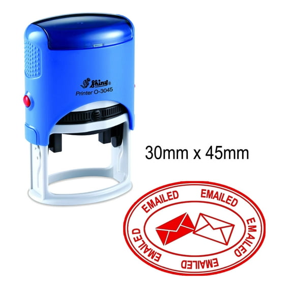 EMAILED Self Inking Personalized Stamp With Text Shiny Oval Rubber Stamp 30mm x 45mm
