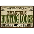 thumbnail image 1 of EMANUEL'S Hunting Lodge signGift Man Cave 12x18 Metal Sign 112180085501, 1 of 1