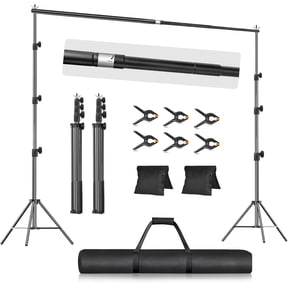 EMART 10x10ft Heavy-Duty Adjustable Backdrop Stand Kit, Background Support for Photography, Video, Weddings, Events