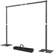 EMART 10x10ft Heavy-Duty Adjustable Pipe & Drape Stand Kit with Steel Base – Professional Backdrop Frame for Photography, Weddings, Events (Black)