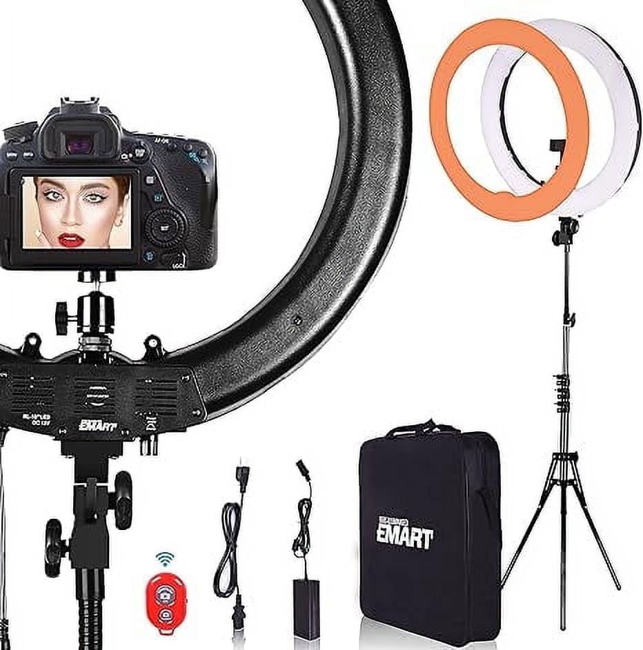 Emart 18inch LED Ring Light, 55W Dimmable Selfie Light with Adjustable Tripod Stand and Phone Holder
