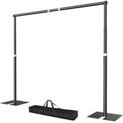 EMART 8.5x10ft Heavy-Duty Adjustable Pipe & Drape Stand Kit with Steel Base   Professional Backdrop Frame for Photography, Weddings, Events Black