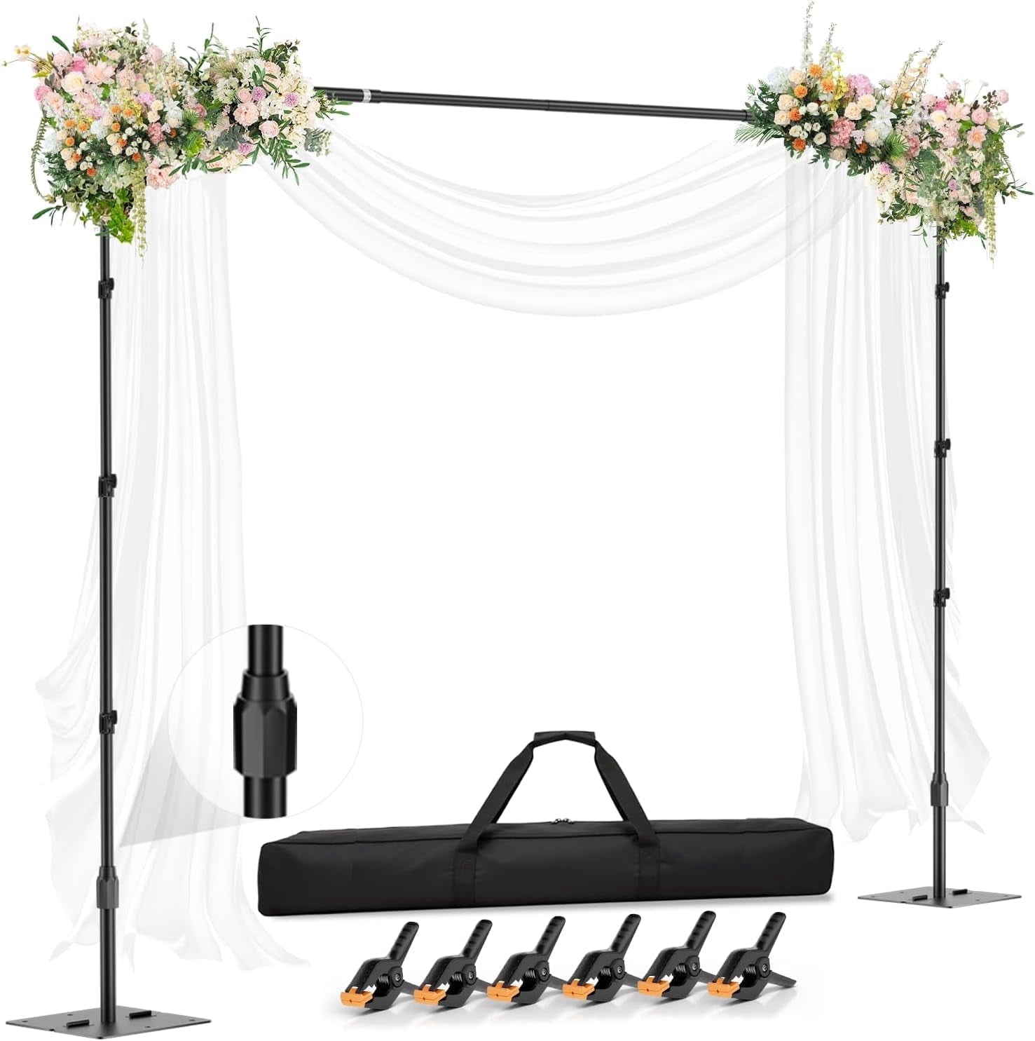 EMART Backdrop Stand 10x10ft Adjustable Photo Background Support System ...