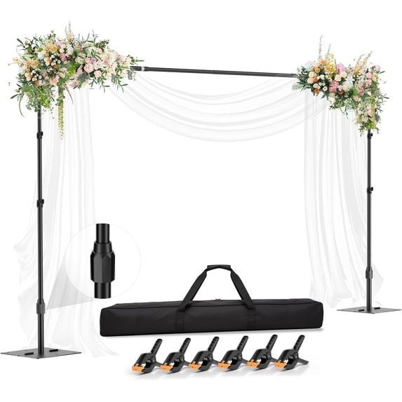 EMART Backdrop Stand 10x7ft Adjustable Background Support System Kit with Upgrade Rod for Wedding, Birthday Party, Decorations, Photography