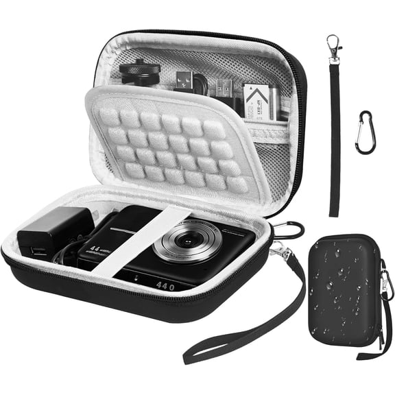 EMART Digital Camera Case, Small Camera Bag with EVA Anti-Shock Bubble (Case Only), Black