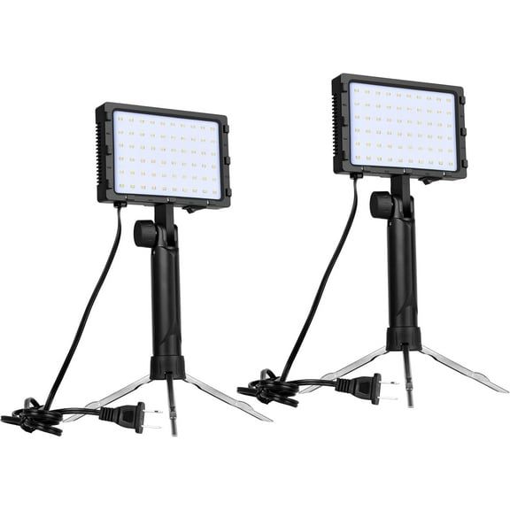EMART LED Continuous Portable Photography Lighting Kit for Table Top with Adjustable Tripod Stand & Color Filters - 2 Packs