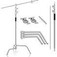 thumbnail image 1 of EMART Light C Stand 10ft/300cm Photography on Turtle Base with Boom Arm, Light C Stand with 4.2ft/128cm Holding Arm Adjustable Heavy Duty , 2 Pieces Grip Head for Reflector, Moonlight, Softbox, 1 of 7