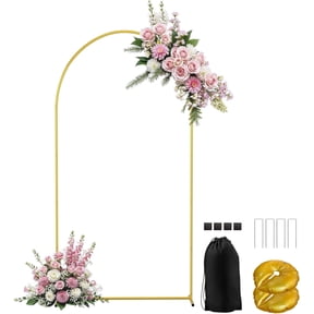 EMART Metal Arch Backdrop Stand 7.2ft with Ground Nails & Carry Bag, Wedding Arches Frame for Wedding Decor, Baby Shower, Birthday Party