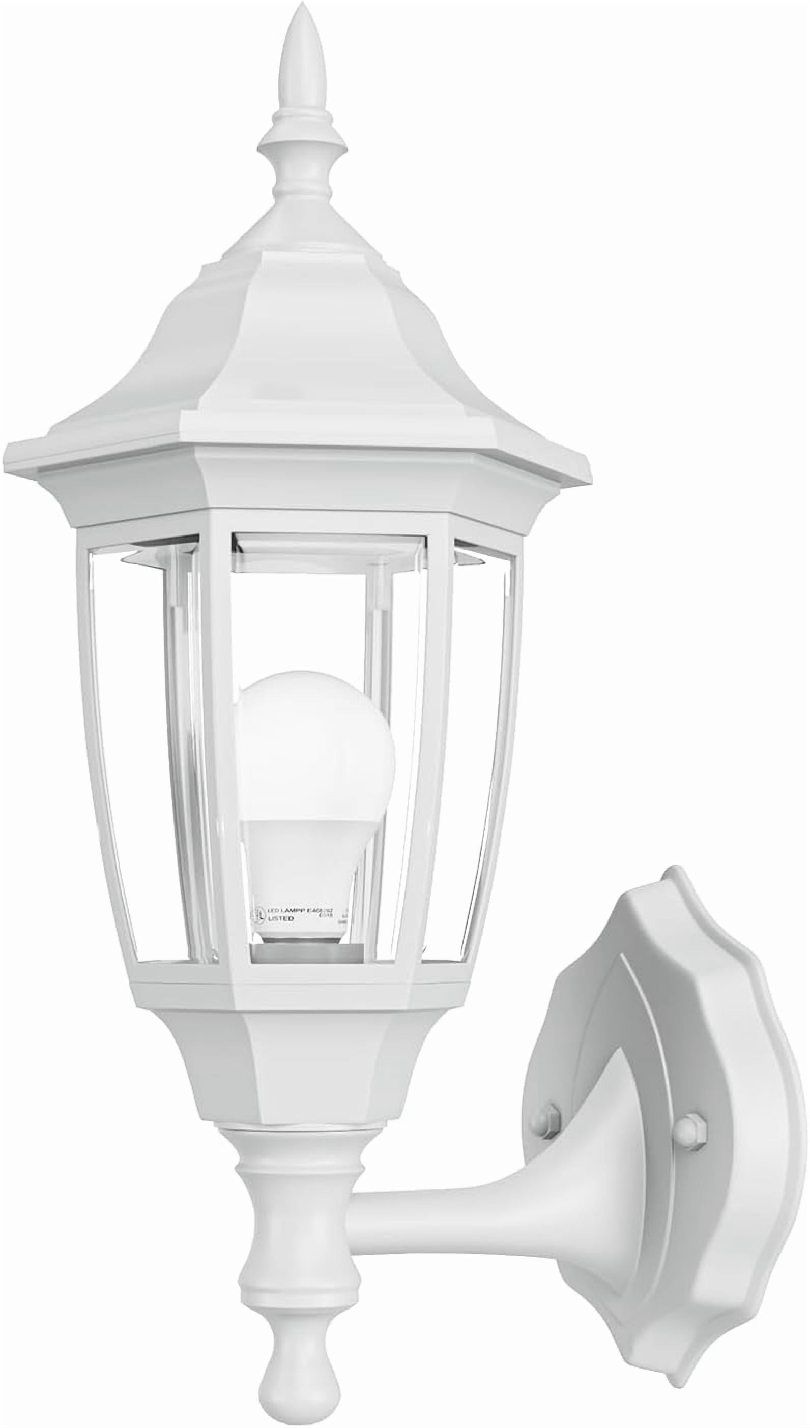EMART Outdoor Porch Light, Exterior Waterproof Wall Light Fixtures, Anti-Corrosion Plastic Material for Backyard, Garage - White, 1 Pack