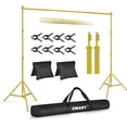 thumbnail image 1 of EMART Photo Backdrop Stand 10x7ft, Adjustable Background Stand Support Kit with Carry Bag for Parties, Events Decoration, Wedding, Photography -Titanium Gold, 1 of 6