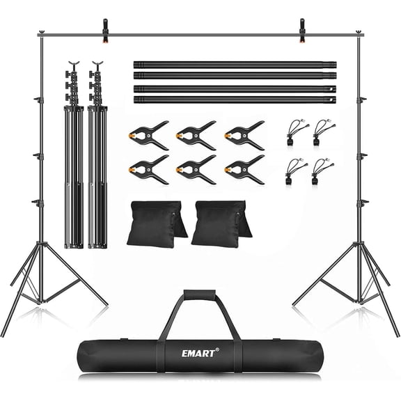 EMART Photo Backdrop Stand kit, 10 x 12 ft Back Drop Adjustable Frame for Photography, Photoshoot Banner Background Support Holder Parties Dectoration