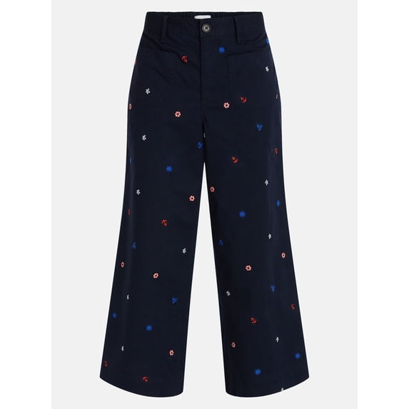 Free Assembly Women's and Women's Plus Wide Leg Cropped Pants with Patch Pockets, 26" Inseam, Sizes XS-4X