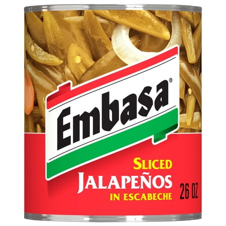 EMBASA Whole Jalapenos in Escabeche, Shelf Stable, Kosher, 26 oz Steel Can