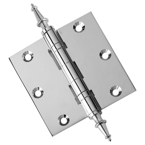 EMBASSY Door Hinge 3.5 x 3.5 Solid Brass Polished Chrome with Steeple Tips