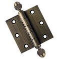 thumbnail image 1 of EMBASSY Door Hinge 3 x 3 Solid Brass Antique  Brass with Acorn Tips, 1 of 7