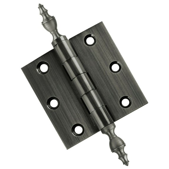 EMBASSY Door Hinge 3 x 3 Solid Brass Pewter with Urn Tips