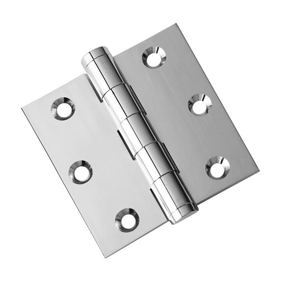 EMBASSY Door Hinge 3 x 3 Solid Brass Polished Chrome with Flat Tips