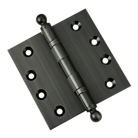 EMBASSY Door Hinge 4.5 x 4.5 Solid Brass Pewter with Ball Tips