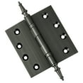 thumbnail image 1 of EMBASSY Door Hinge 4.5 x 4.5 Solid Brass Pewter with Steeple Tips, 1 of 7