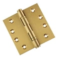 thumbnail image 1 of EMBASSY Door Hinge 4.5 x 4.5 Solid Brass Satin Brass with Flat Tips, 1 of 8