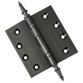 thumbnail image 1 of EMBASSY Door Hinge 4 x 4 Solid Brass Pewter with Steeple Tips, 1 of 7