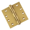 thumbnail image 1 of EMBASSY Door Hinge 4 x 4 Solid Brass Satin Brass with Flat Tips, 1 of 7