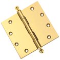 thumbnail image 1 of EMBASSY Door Hinge 5 x 5 Solid Brass Polished Brass with Ball Tips, 1 of 7