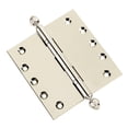 thumbnail image 1 of EMBASSY Door Hinge 5 x 5 Solid Brass Polished Nickel with Acorn Tips, 1 of 7