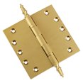 thumbnail image 1 of EMBASSY Door Hinge 5 x 5 Solid Brass Satin Brass with Steeple Tips, 1 of 7