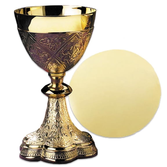 EMBOSSED VINES CHALICE W/PATEN