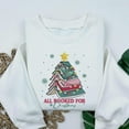 thumbnail image 1 of EMBROIDERED All Booked For Christmas Shirt, Book Embroidery Sweatshirt, Christmas Tree Book Lover Shirt, Embroidered Holiday Crewneck, 1 of 5