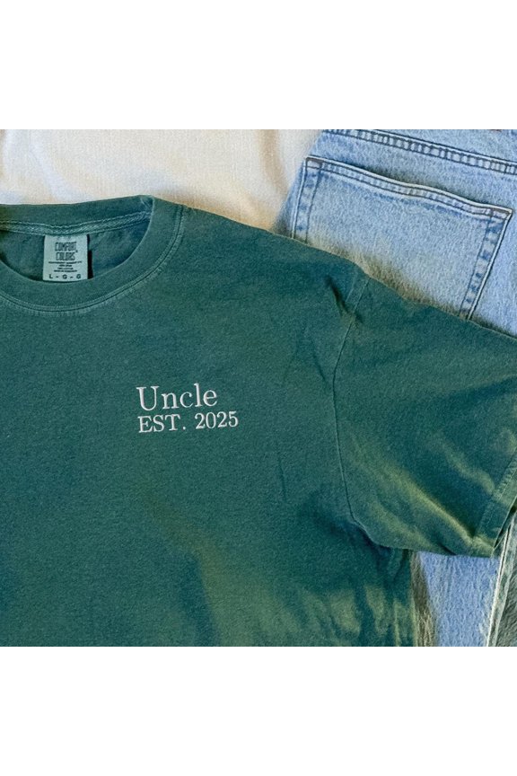 EMBROIDERED Custom Uncle Shirt Personalized Year Est Year Tshirt for Uncles New Uncle Gift