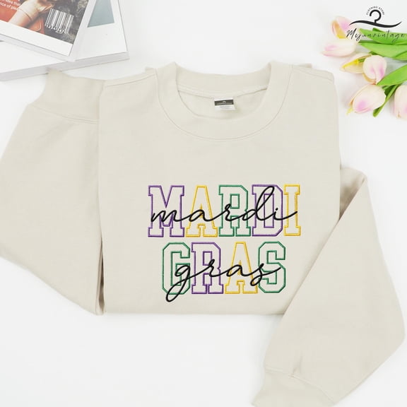 EMBROIDERED Mardi Gras Sweatshirt, Awesome Mardi Gras Lover Design, Mardi Gras Festival Shirt, Louisiana State T-shirts, Happy Holiday Gift