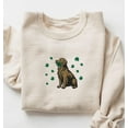 thumbnail image 1 of EMBROIDERED St Patricks Day Golden Retriever, Lucky Clover Golden Dog Sweater, St Patty's Golden Mom Shirt, Dog Mom Saint Patrick's Day Crew, 1 of 4